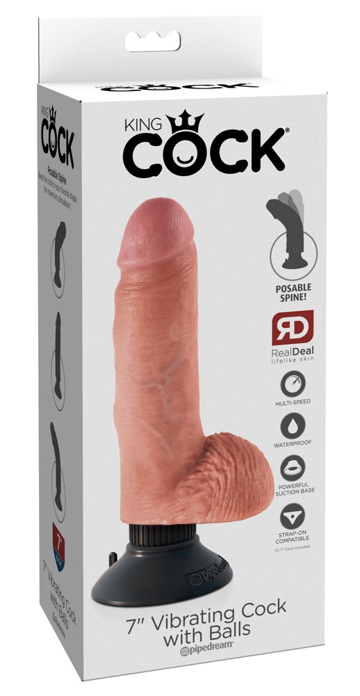 7" Vibrating Cock with Balls